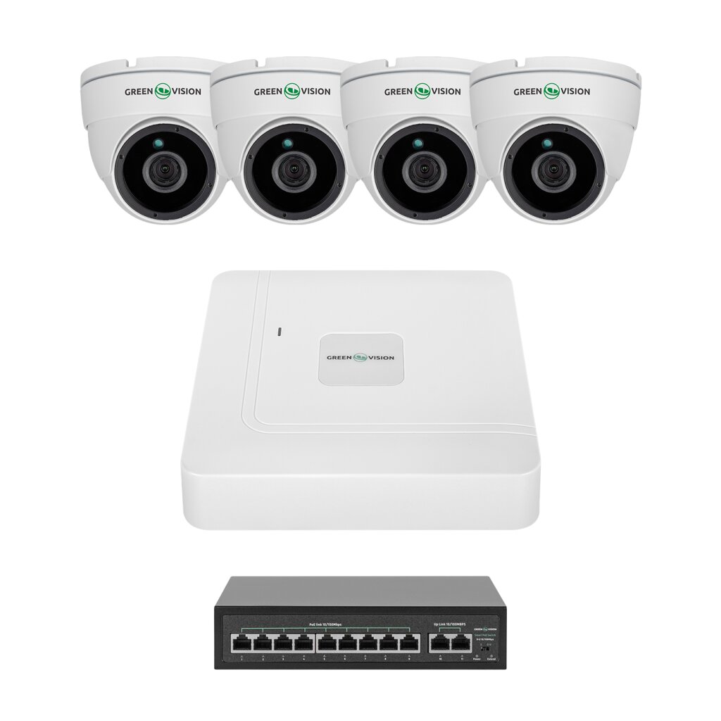 Комплект видеонаблюдения на 4 камеры GV-IP-K-W98/4 4MP - Изображение 1