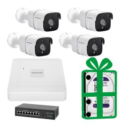 Комплект видеонаблюдения на 4 камеры GV-IP-K-W75/04 5MP
