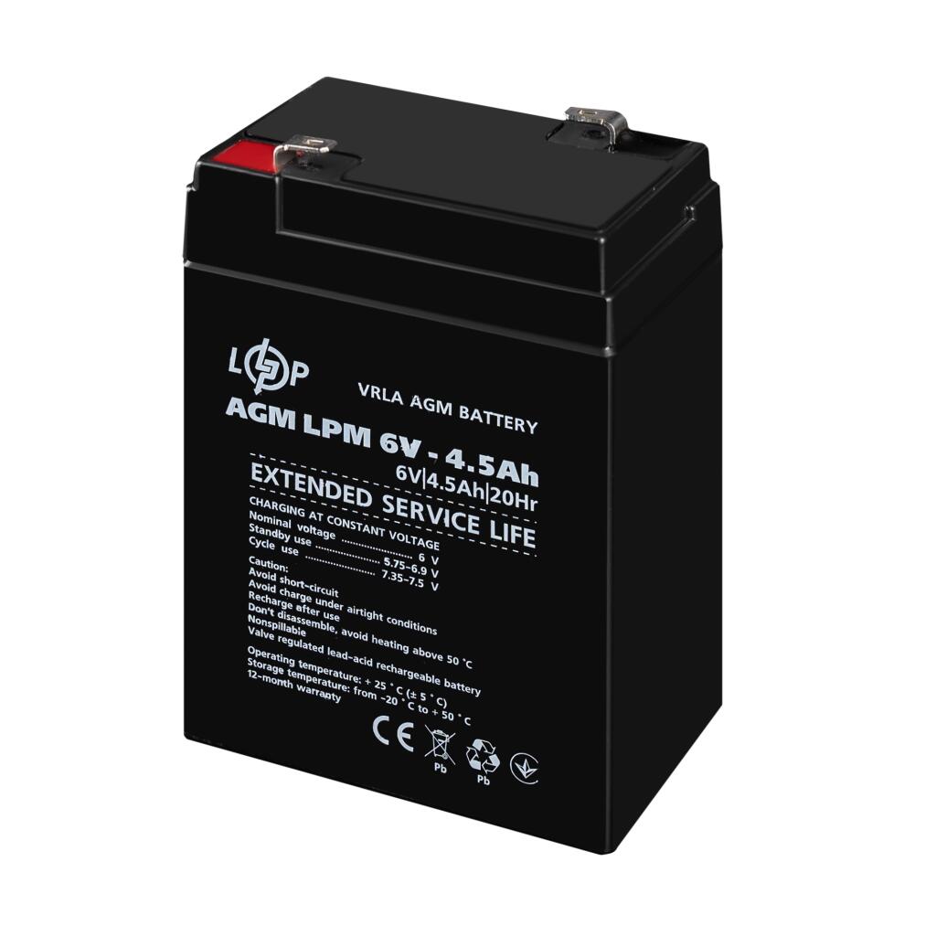 Акумулятор AGM LPM 6V - 4.5 Ah - Зображення 3