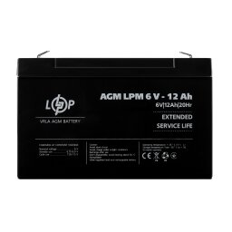 Аккумулятор AGM LPM 6V - 12 Ah 