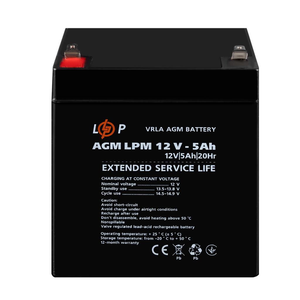 Акумулятор AGM LPM 12V - 5 Ah - Зображення 2