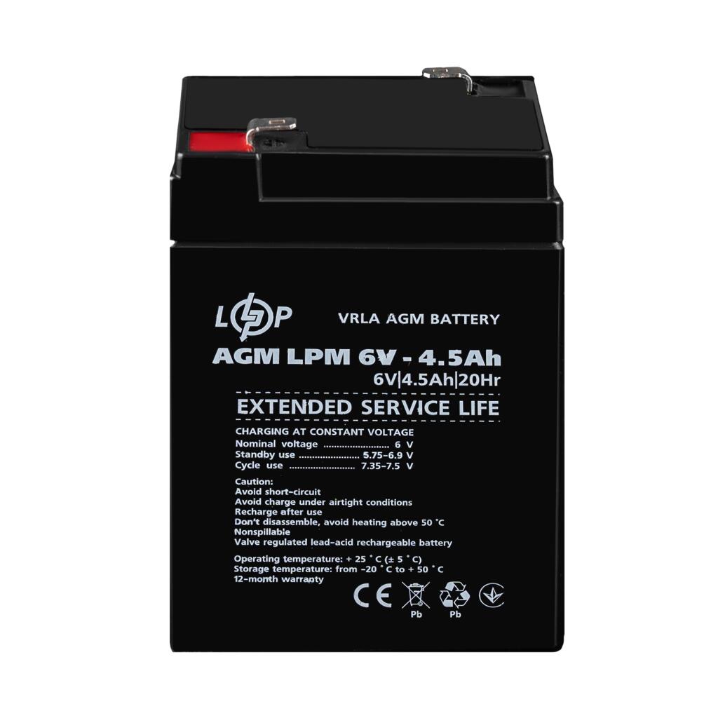 Акумулятор AGM LPM 6V - 4.5 Ah - Зображення 2