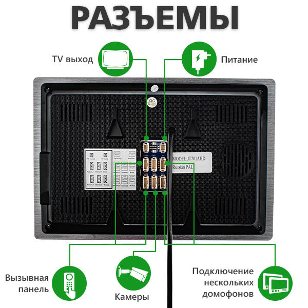 Кольоровий AHD відеодомофон GV-054-AHD-J-VD7SD silver - Зображення 10