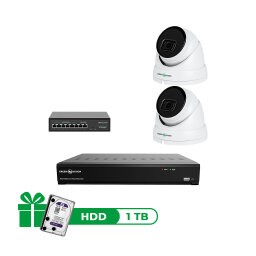 Комплект відеоспостереження на 2 IP камери 5MP для вулиці/будинку GreenVision GV-IP-K-W79/02 (Ultra AI)