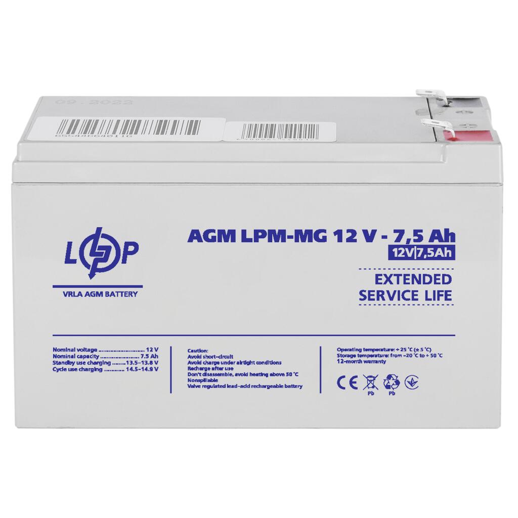 Акумулятор мультигелевий LPM-MG 12V - 7.5 Ah - Зображення 3