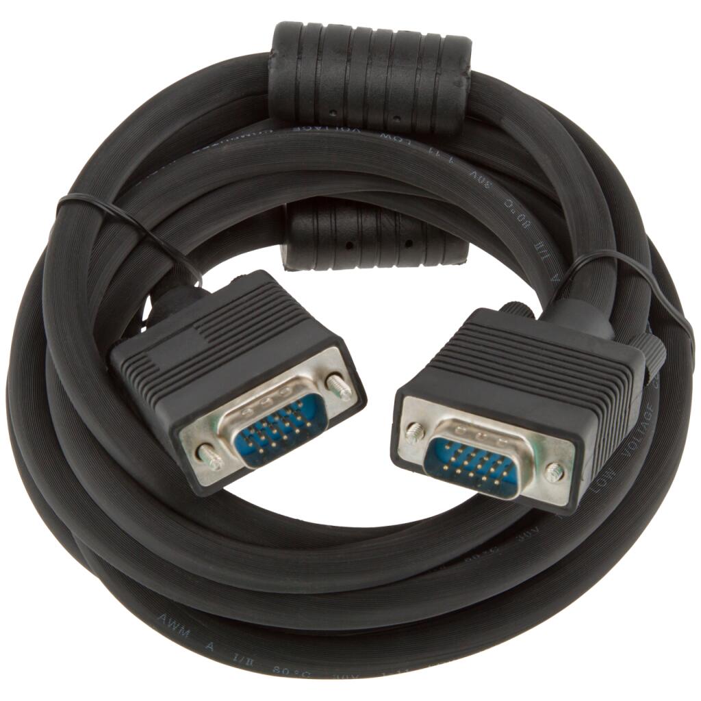 Кабель 3 м чорний (з двома феритовими кільцями) VGA-3.0BK - Зображення 2