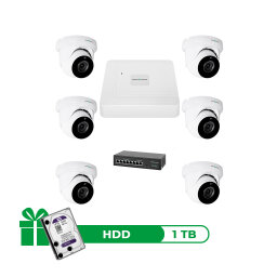 Комплект видеонаблюдения на 6 камер GV-IP-K-W76/06 5MP