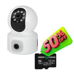 Бездротова поворотна камера два об'єктиви GV-186-GM-DIG40-10 PTZ + SD 128GB
