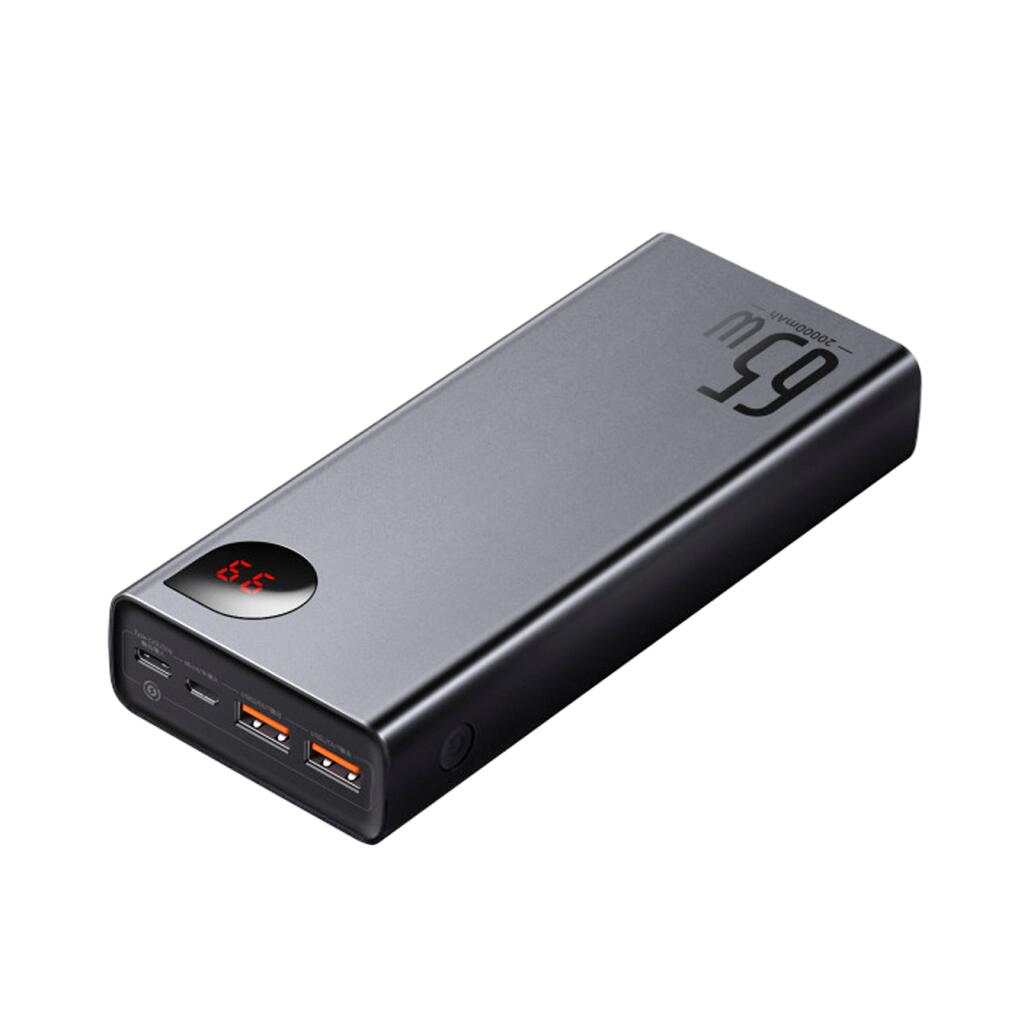 Зовнішній акумулятор Baseus Adaman Metal Digital Display QC 65W 20000mAh Чорний PPIMDA-D01 - Зображення 5