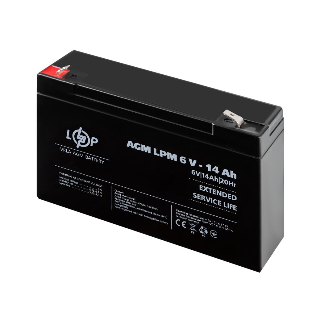 Аккумулятор AGM LPM 6V - 14 Ah - Изображение 3