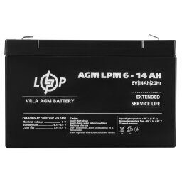 Аккумулятор AGM LPM 6V - 14 Ah 