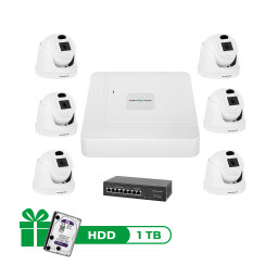 Комплект видеонаблюдения на 6 IP камеры 3MP для улицы GreenVision GV-IP-K-W71/06