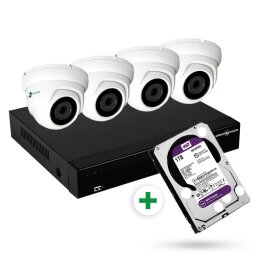 Комплект видеонаблюдения уличный с жестким диском 1TB на 4 купольные камеры 1080P GV-K-S16/04