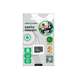 Карта пам'яті GreenVision microSDHC 64GB Class10 (з адаптером)