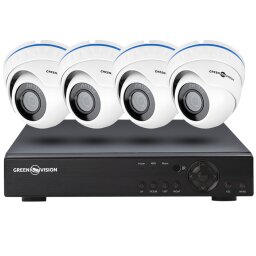 Вуличний комплект відеоспостереження на 4 купольні камери 1080Р GV-K-L40/04