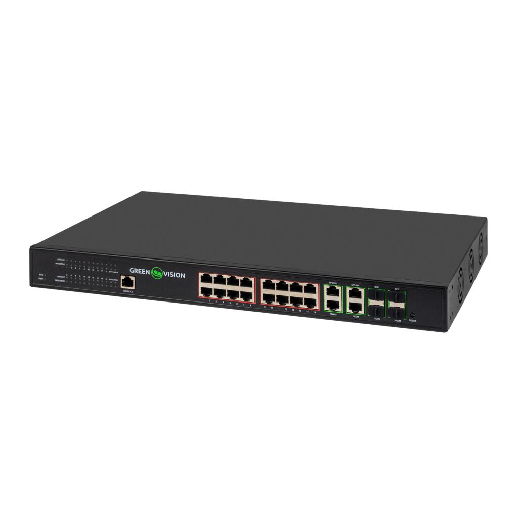 Комутатор мережевий POE GV-020-AI-16G+4G+4SFP - Зображення 2