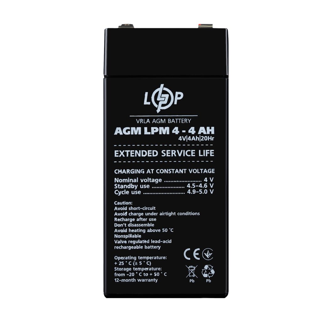 Аккумулятор AGM LPM 4V - 4 Ah - Изображение 1