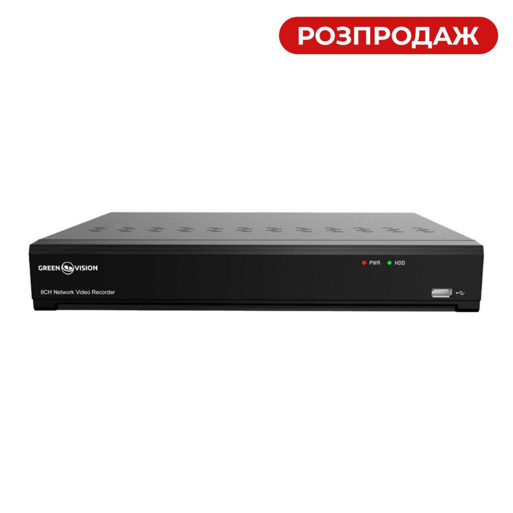 IP відеореєстратор 8-канальний 12MP NVR GreenVision GV-N-I016/08 - Изображение 1