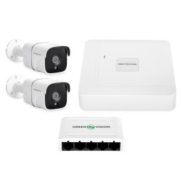 Комплект відеоспостереження на 2 IP камери 4MP для вулиці/будинку GreenVision GV-IP-K-W68/02 (Lite)