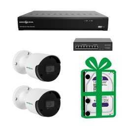 Комплект відеоспостереження на 2 камери 5MP (Ultra AI) GV-IP-K-W80/02