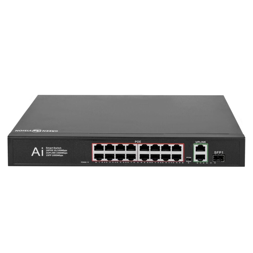 Коммутатор сетевой POE GV-010-D-16+2 PG+1 SFP - Изображение 2