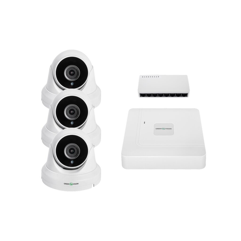 Комплект видеонаблюдения на три камеры GV-IP-K-W95/3 5MP - Изображение 1
