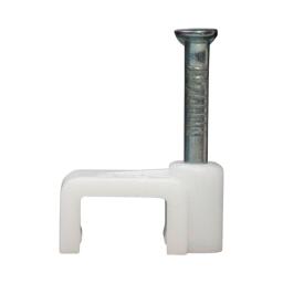 Скоба кабельная плоская 6 мм (100 шт) White