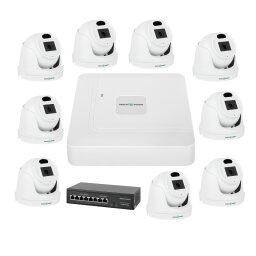 Комплект видеонаблюдения на 9 IP камеры 3MP для улицы GreenVision GV-IP-K-W72/09