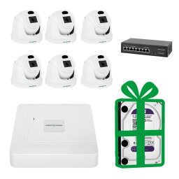 Комплект відеоспостереження на 6 IP камери 3MP для вулиці GreenVision GV-IP-K-W71/06