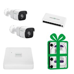 Комплект видеонаблюдения на 2 цилиндрические IP камеры 5MP для улицы GreenVision GV-IP-K-W60/02 (Lite)