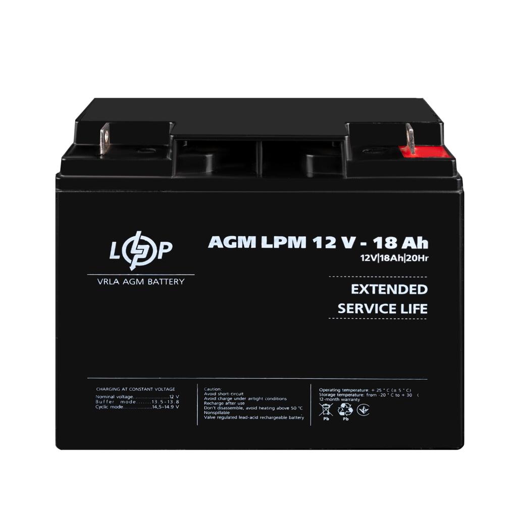 Акумулятор AGM LPM 12V - 18 Ah - Зображення 2