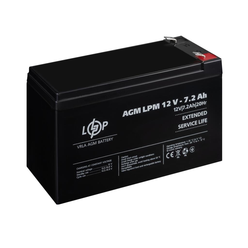 Акумулятор AGM LPM 12V - 7.2 Ah - Зображення 3