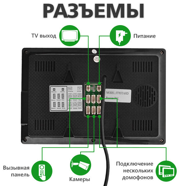 Цветной сенсорный AHD видеодомофон GV-056-AHD-J-VD7SD silver - Изображение 11