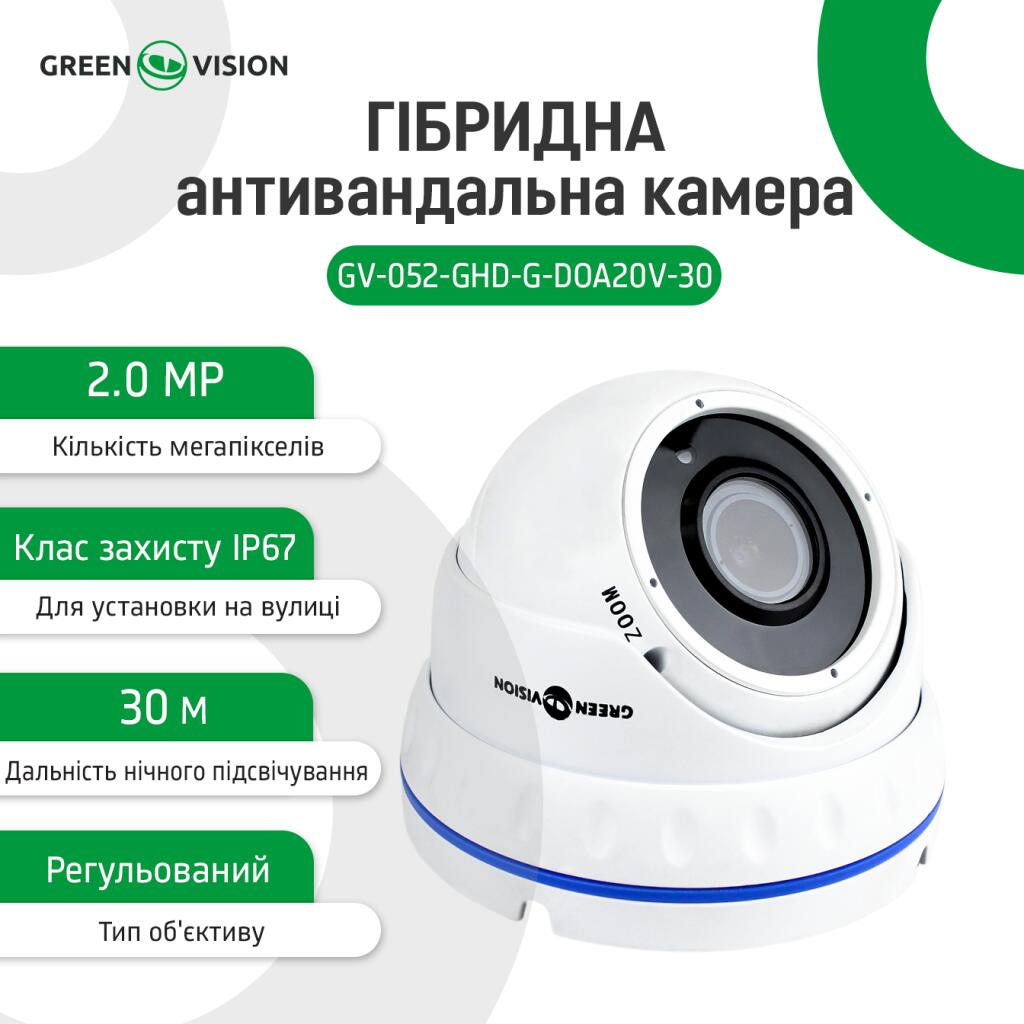 Гібридна антивандальна камера GV-052-GHD-G-DOA20V-30 1080Р - Зображення 7