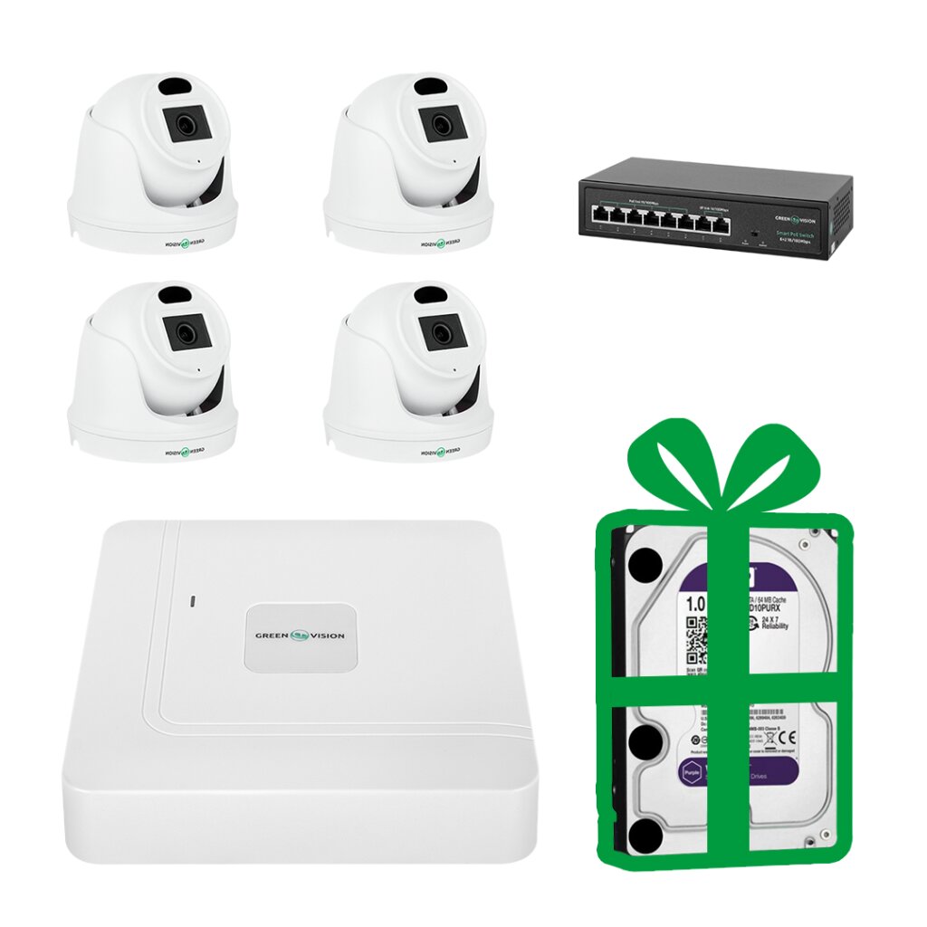 Комплект відеоспостереження на 4 IP камери 3MP для вулиці GreenVision GV-IP-K-W70/04 - Изображение 8