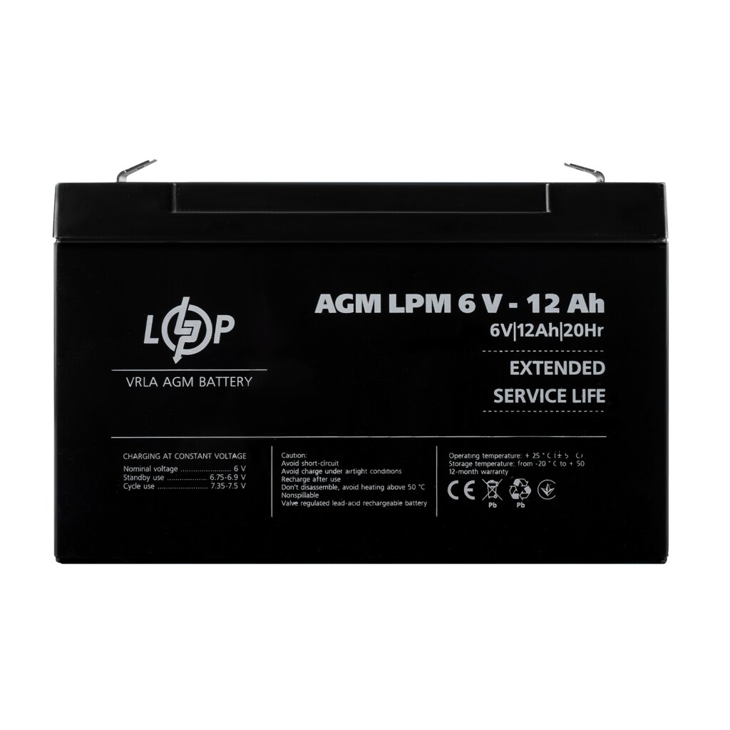 Акція. Акумулятор AGM LPM 6V - 12 Ah - Изображение 1