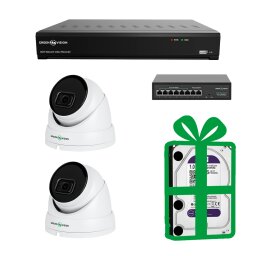 Комплект відеоспостереження на 2 IP камери 5MP для вулиці/будинку GreenVision GV-IP-K-W79/02 (Ultra AI)