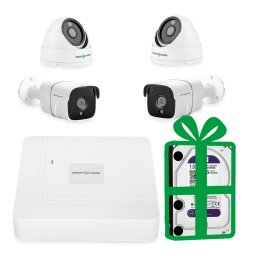Комплект видеонаблюдения на 4 камеры 5MP для улицы GreenVision GV-K-W66/4 (Lite)
