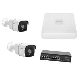 Комплект видеонаблюдения на 2 цилиндрические IP камеры 5MP для улицы GreenVision GV-IP-K-W60/02 (Lite)