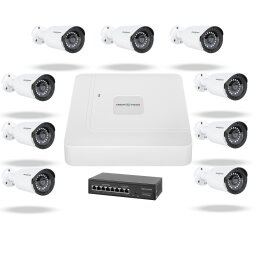Комплект видеонаблюдения на 9 IP камеры 3MP для улицы GreenVision GV-IP-K-W73/09 3MP