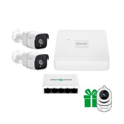 Комплект видеонаблюдения на 2 IP камеры 4MP для улицы/дома GreenVision GV-IP-K-W68/02 (Lite)