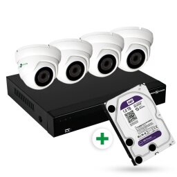 Комплект видеонаблюдения уличный с жестким диском 1TB на 4 купольные камеры 1080P GV-K-S16/04 null