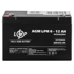 Акумулятор AGM LPM 6V - 12 Ah 