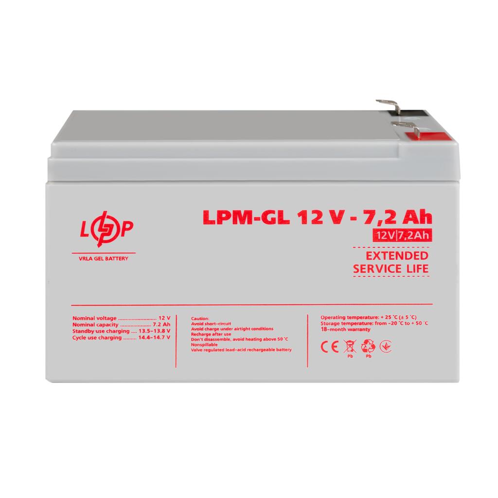 Аккумулятор гелевый LPM-GL 12V - 7.2 Ah - Изображение 2