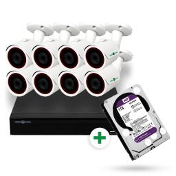 Комплект видеонаблюдения уличный с жестким диском 1TB на 8 цилиндрические камеры 1080P GV-K-S14/08